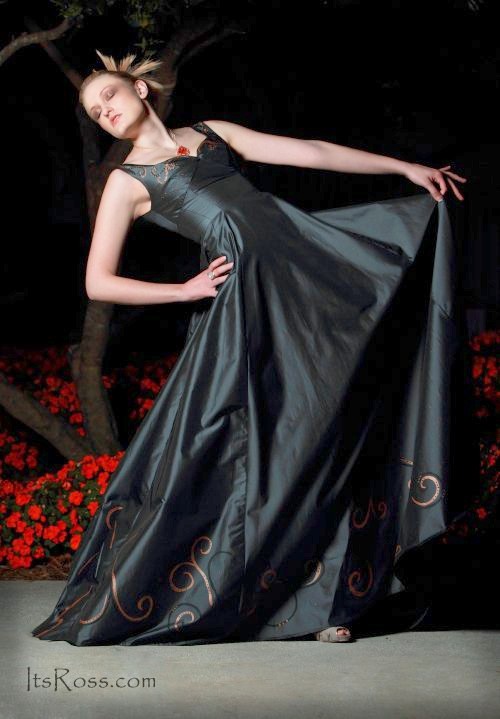 Empire Dress Charcoal Custom Made
